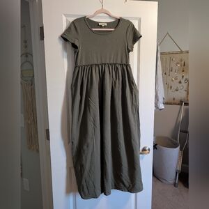 EUC-Listicle Olive Green Maxi Dress Size S